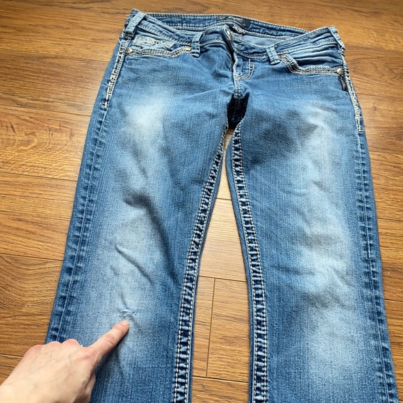 Silver jeans size 29 w 33 length low rise Tuesday baby boot - Picture 6 of 14